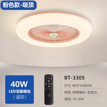 풀레뜨 천장형선풍기 인테리어조명 실링팬조명, G.A타입 핑크 리모컨