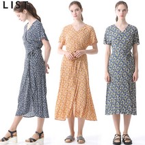 [리스트] 리스트 브이넥 프린트 랩원피스 TWWOPJ60340 BK