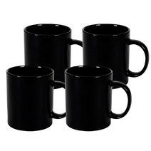 머그컵 인기모음 100종 4p 세트 머그컵 화이트머그 칼라머그 컵, 1개, 프리미엄 일자 올 블랙 머그 4p