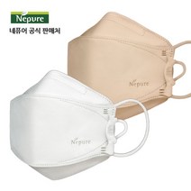 [네퓨어] KF94 프리미엄 끈조절 마스크 60매 컬러 황사 미세먼지 마스크, 프리미엄 흰색+연한황색 30매씩