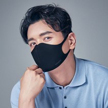 국산 빨아쓰는 항균 자외선 비말 차단 기능성 친환경 입체 브이펜더 마스크, M, 블랙