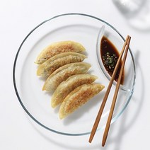 원형나눔접시 유리식판 투명유리 만두접시 트레이