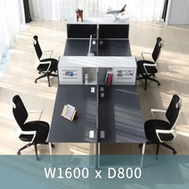 한성 토파스 수입 디셀책상 1600 가림판무 D800 블랙다리 사무실 사무용데스크, 블루