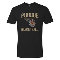 UGP Campus ApparelNCAA 페이드 레트로 농구 팀 컬러 티셔츠 프리미엄 면 칼리지 대학교 Purdue 보일러메이커. 블랙, 3X-Large