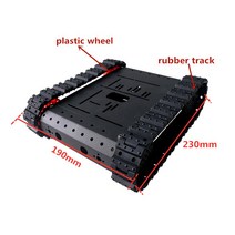 TC200 금속 탱크 섀시 제어 키트 스마트 크롤러 로봇 플랫폼 고무 트랙 2 개 TT 모터 조립되지 않은 RC, 01 Black WiFi