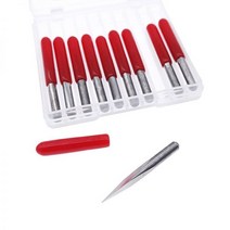 엔드밀 드릴밀 10pcs 3.175mm 생크 3 가장자리 피라미드 조각 비트 3면 비트 10 90도 카바이드 엔드 밀 밀링 커터 cnc 라우터 비트, 3.175x15x0.1