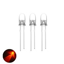 JINHA DIP LED 고휘도LED ROUND 발광다이오드 3mm, 10개, (3파이_DIP) RED