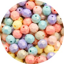 5PCS 마카롱 아크릴 스트레이트 비딩 DIY 수제 비즈 제조 액세서리 재료 가방, 커팅볼 8mm 약 120개, 랜덤멜란지30g/백
