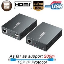 영상분배기 Navceker HDMI KVM 익스텐더 IP RJ45 이더넷 네트워크 USB 200M UTP/STP CAT5 CAT6, [04] AU Power Plug, [02] One RX