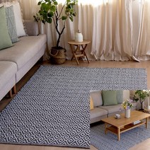 다이아 러그 블랙 침대밑러그 사계절러그