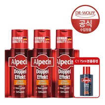 알페신 더블이펙트 카페인 샴푸 지성용 200ml x3, 없음
