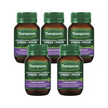 Thompsons 톰슨 아슈와간다 컴플렉스 스트레스 포커스 Ashwagandha Complex Stress Focus 60정, 5개