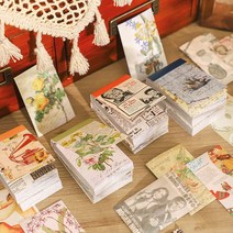 빈티지 레터링 전단지 플라워 레트로 다꾸 화지 스티커북 4종, 2.레트로 (ST-2199)