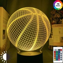 Dropshipp 3d illusion night lamp 농구 공 홀로그램 아크릴 nightlight for room decor 독특한 선물 학생 침실 led, 리모컨이 있는 7가지 색상