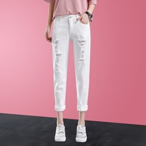 라쿤걸 화이트 빈티지 여성 빈티지 청바지 NY658