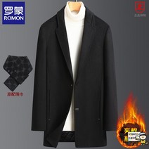 키작남코트 비즈니스 캐주얼 중청년 울 모직 남성반 남자반 하프 모직 코트 캐주얼 아우터 오버핏 따뜻한 트렌치코트