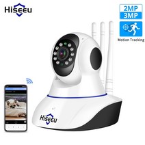 씨씨티비 hiseeu 3mp 2mp ip 카메라 무선 홈 보안 카메라 wifi 양방향, 3mp 64g 카드 추가, 협력사