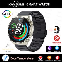 스마트밴드 혈당 스마트 워치 남자 심전도 모니터 혈압 체온 스포츠 방수 피트니스 트래커 Smartwatch, [09] Black Steel B
