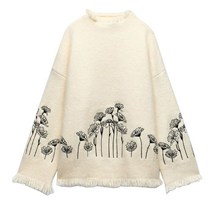 ZARA 플라워 자수 니트 스웨터 04331135712