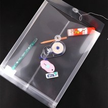 [10개 묶음] 하도메 PVC 반투명 파우치 봉투 A6/A4 파일 스티커 떡메 포카 보관 인스 케이스, A6