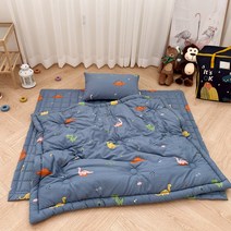 리틀 공룡 사계절 어린이집 분리형 낮잠이불세트 가방포함, 네이비 낮잠세트