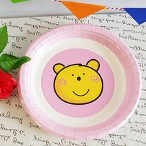 일음쇼핑^^*mH30 파티접시(핑크베어)3개-18cm 10매 생일용품 테이블데코 용기 용접시 종이 일회용일medi^*^, ab*^^선택없는, ab*^^선택없는
