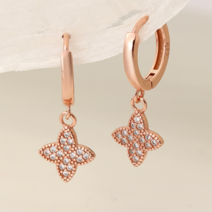 케이존 14k 클로버 팬던트 귀걸이 원터치 귀걸이