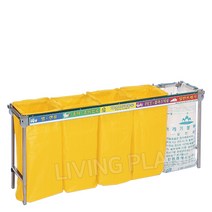 마대&비닐 분리수거대(스텐/원터치접이식/100L/5분류) [마대 비닐 그물망 겸용]