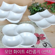 모던화이트 4칸종지 미니형 안주접시 네칸접시 나눔접시 소스그릇, A형 미니형