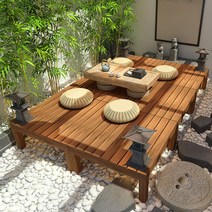 옥상 정원 마당 베란다 테라스 야외 조립식 평상 데크 DIY 만들기 미니 나무 원목, 울타리