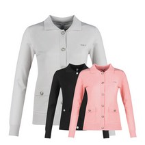 럭스골프 여성 봄 골프웨어 골프 카라 포켓 데일리 니트 가디건