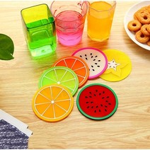 실리콘 컵받침 티코스터 컵홀더 커피 차 받침 답례품, 과일컵받침1스타후르츠GY000730