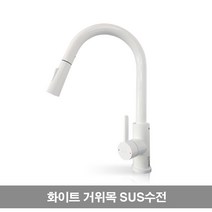 슈티에st SUS304 STS304 올스텐 화이트 거위목 주방수전 싱크대수전, 1개