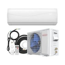 코스트웨이 9000BTU 스플릿 에어컨 히터 17 SEER2 208V-230V 에너지 효율 월마운트 AC 유닛 히트 펌프 포함 인버터 시스템 원격 제어 및 설치 키트 최대 450, 18000BTU/ 208-230V/ 19 SEER2