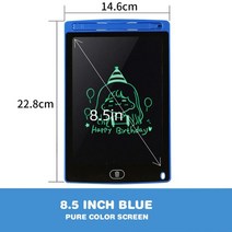 전자 칠판 노트 스마트마법 lcd 드로잉 태블릿 보드 디지털 쓰기 패드 페인팅 도구 교육 칠판, 8.5인치 블루