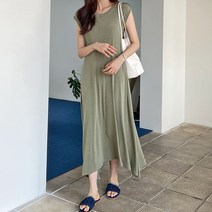 데일리앤 루시드 여름 민소매 루즈핏 플레어 홈드레스 롱원피스