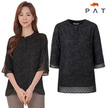 PAT 플라워 소매 덧장 블라우스