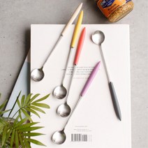 캠핑용 커피젓기 긴컵용 샤틴 롱티스푼 디저트카페용, 1개, 차콜