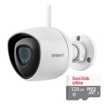 씨씨티비이몰 Full HD Wi-Fi 가정용CCTV 와이즈넷 실외형 IP카메라 HNO-E60, HNO-E60+Micro SD Card 128GB