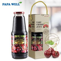 [백화점입점] 파파웰 물없이 100% NFC 타트체리주스 착즙 원액 1000ml, 1000ml X 2병