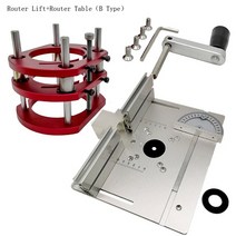 작업대 라우터 리프트 테이블 리프팅 플랫폼 목공 벤치 51mm 인서트 플레이트 포함 6466mm 직경 모터 조각 기계용, 5.SilverSet 2