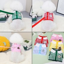강아지 하네스옷 봄 여름 조끼형 소형견 가슴줄, 빨강