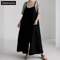 퀸앤조이 모카니 린넨 핀턱 와이드 점프수트***판매자 SSK무역***