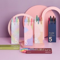 퓨어 에디션 젤펜 볼펜 5종 세트, 퓨어 빈티지 젤펜 5종 세트 Ver2