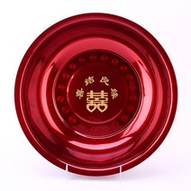 혼수용품 결혼 스텐레스 세수 대야 발걸이 레드 축하용 페이스 두꺼운 시집가다 2439848744, 빅 직경 넓은 라인 44CM 좋은 인