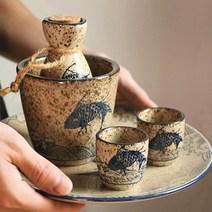 홈술 이자카야 사케 도쿠리 술잔 워머 세트 베란다캠핑장 감성캠핑, 150ml