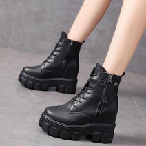 런슈즈 가벼운 키높이 통굽 여성 가보시 워커힐 앵클부츠 6cm