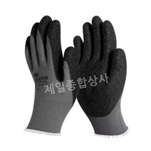 슈퍼그립 라텍스 크링클 주름 코팅장갑 검정(S/M) / 파랑(M/L) 공의 KE132LC 미끄럼방지, 검정 S 1켤레
