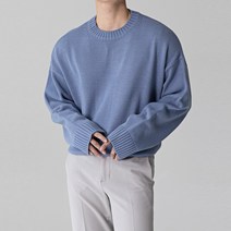 스타일에스 남자 오버핏 라운드 니트 봄 가을 긴팔 니트티 스웨터