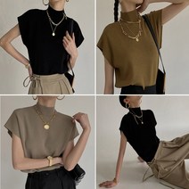 보들보들 시원한 쿨 니트 루즈 핏 모던 코디 스타일링 이너 웨어 티셔츠 숏 반팔 티 데일리 여성 여름 시크한 반목 출근 오피스 커리우먼 룩 예쁜 20대 여자 30대 키작녀 캐주얼